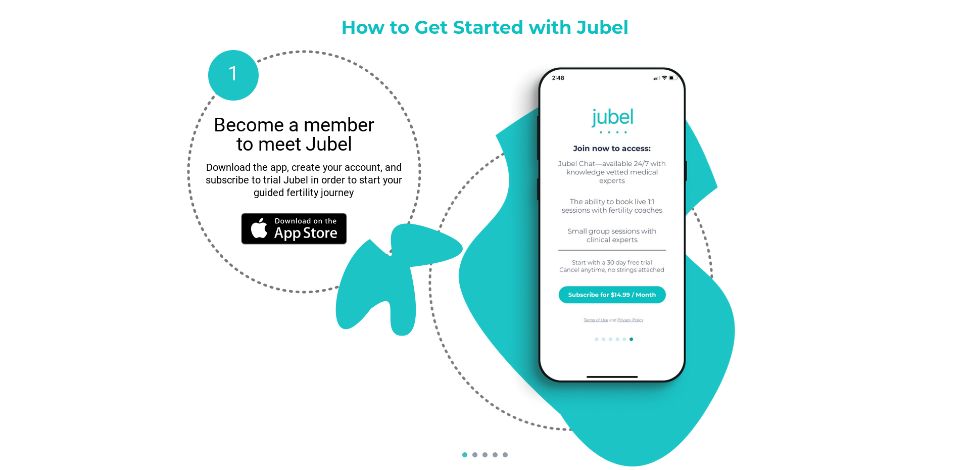 Jubel Health Website Call to Action with instructions on how to install the Jubel Health app